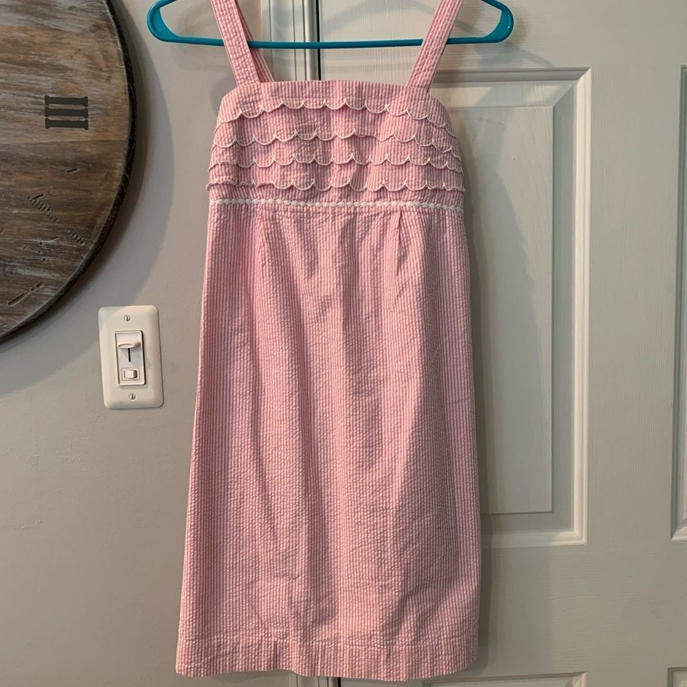 Lily Pulitzer Seersucker Scalloped Dress sz 24